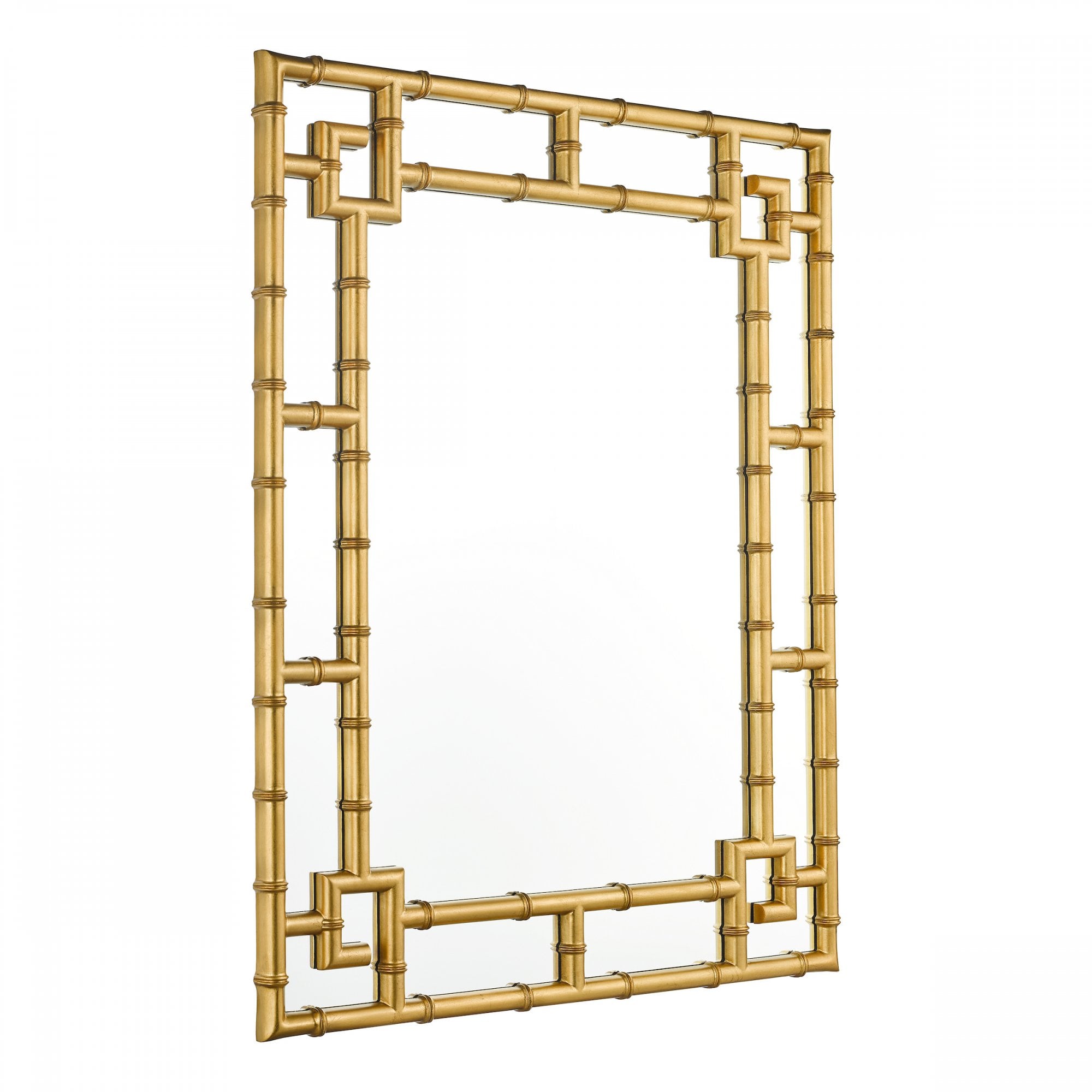 Shawford Rectangle Bamboo Mirror In Gold Finish LA3756030-Q