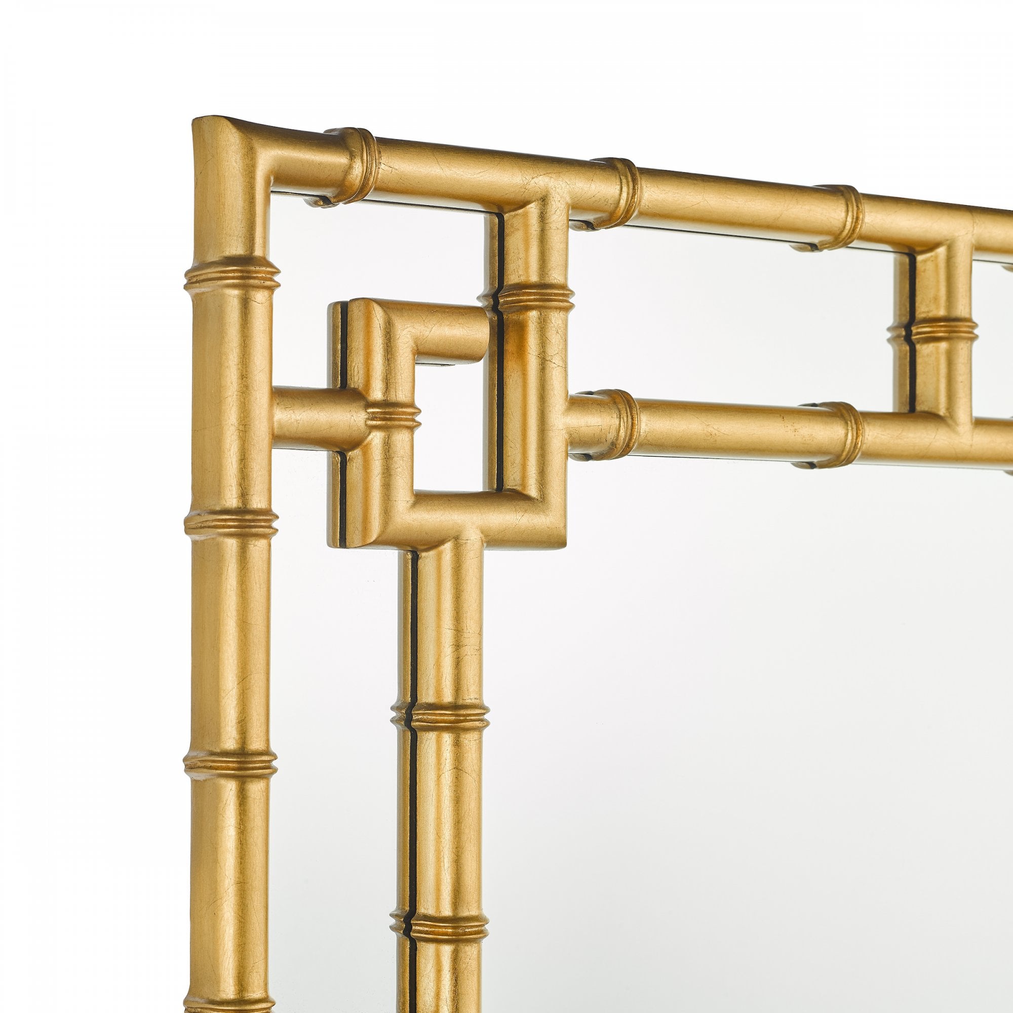Shawford Rectangle Bamboo Mirror In Gold Finish LA3756030-Q