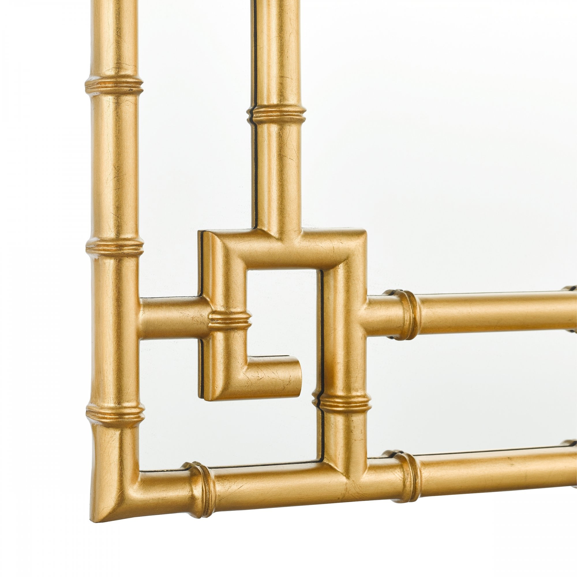 Shawford Rectangle Bamboo Mirror In Gold Finish LA3756030-Q