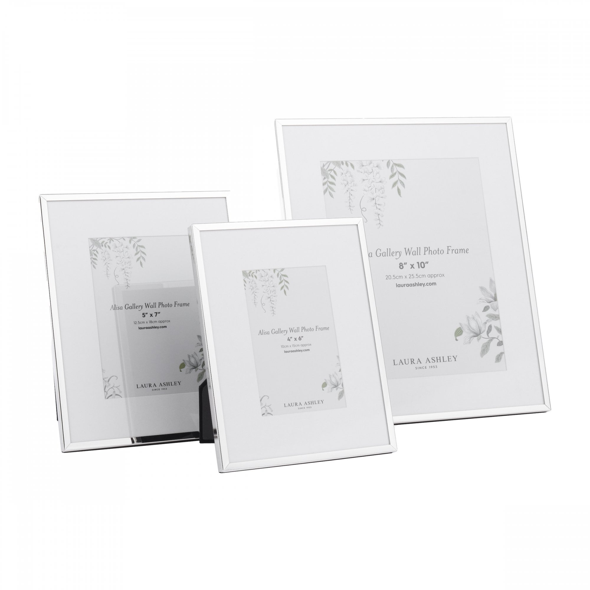 Alisa Set Of 3 Photo Frames In Polished Silver Finish LA3756483-Q