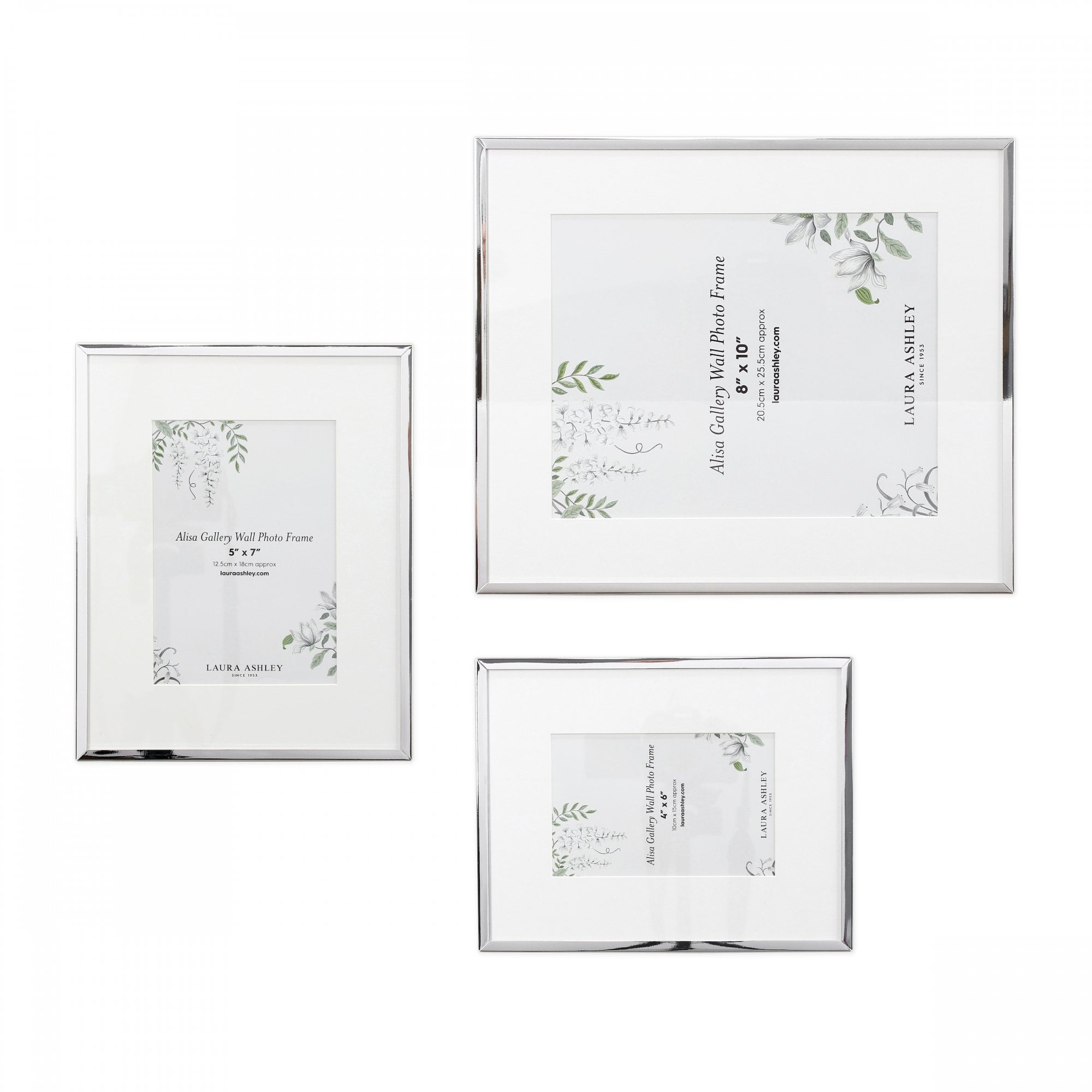 Alisa Set Of 3 Photo Frames In Polished Silver Finish LA3756483-Q