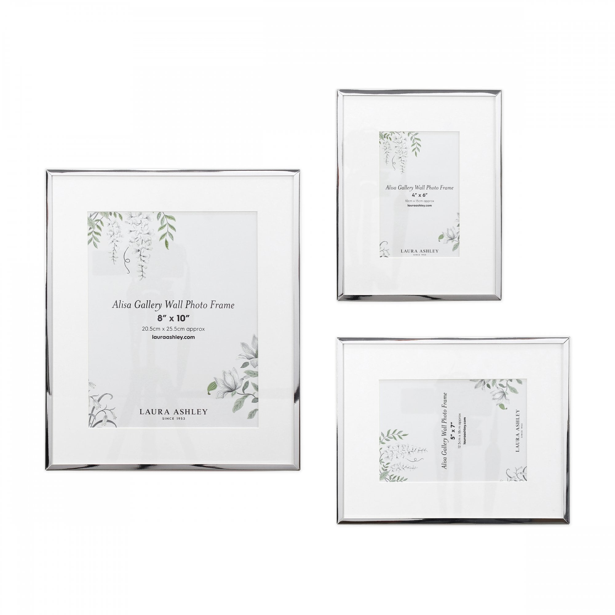 Alisa Set Of 3 Photo Frames In Polished Silver Finish LA3756483-Q