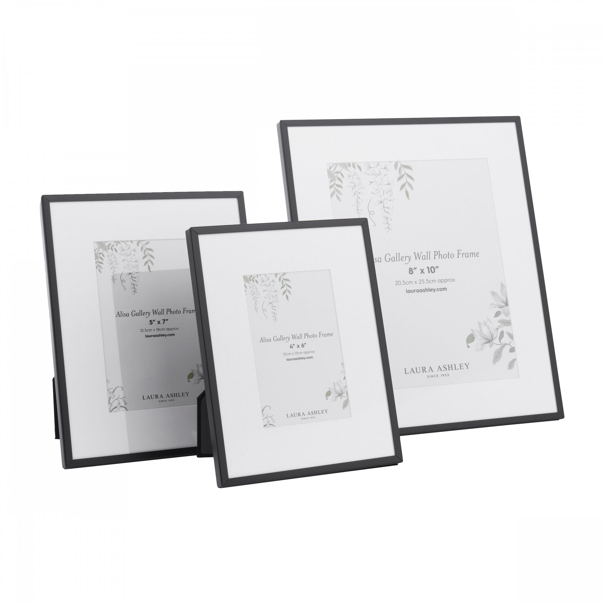 Alisa Set Of 3 Photo Frames In Matt Black Finish LA3756482-Q
