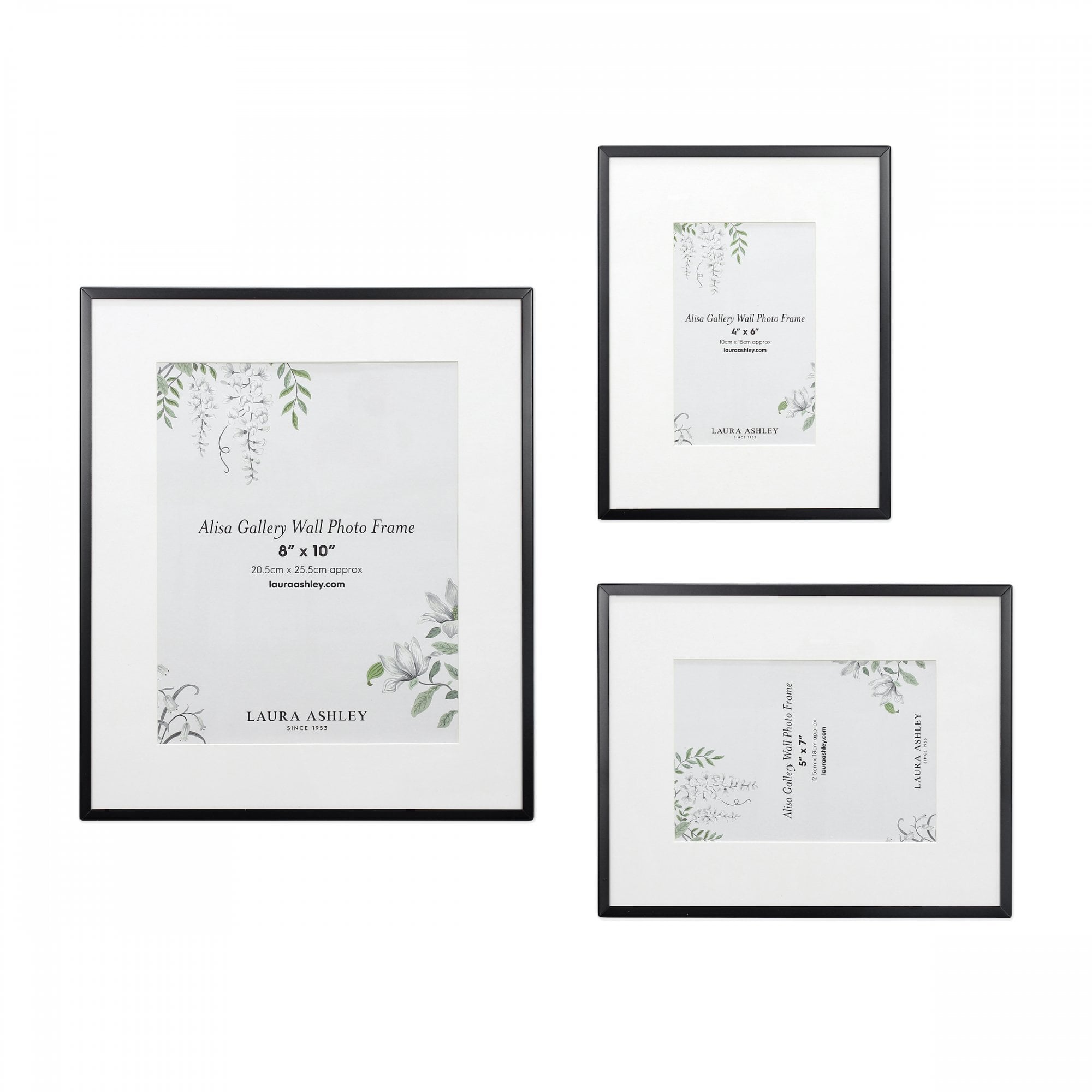 Alisa Set Of 3 Photo Frames In Matt Black Finish LA3756482-Q