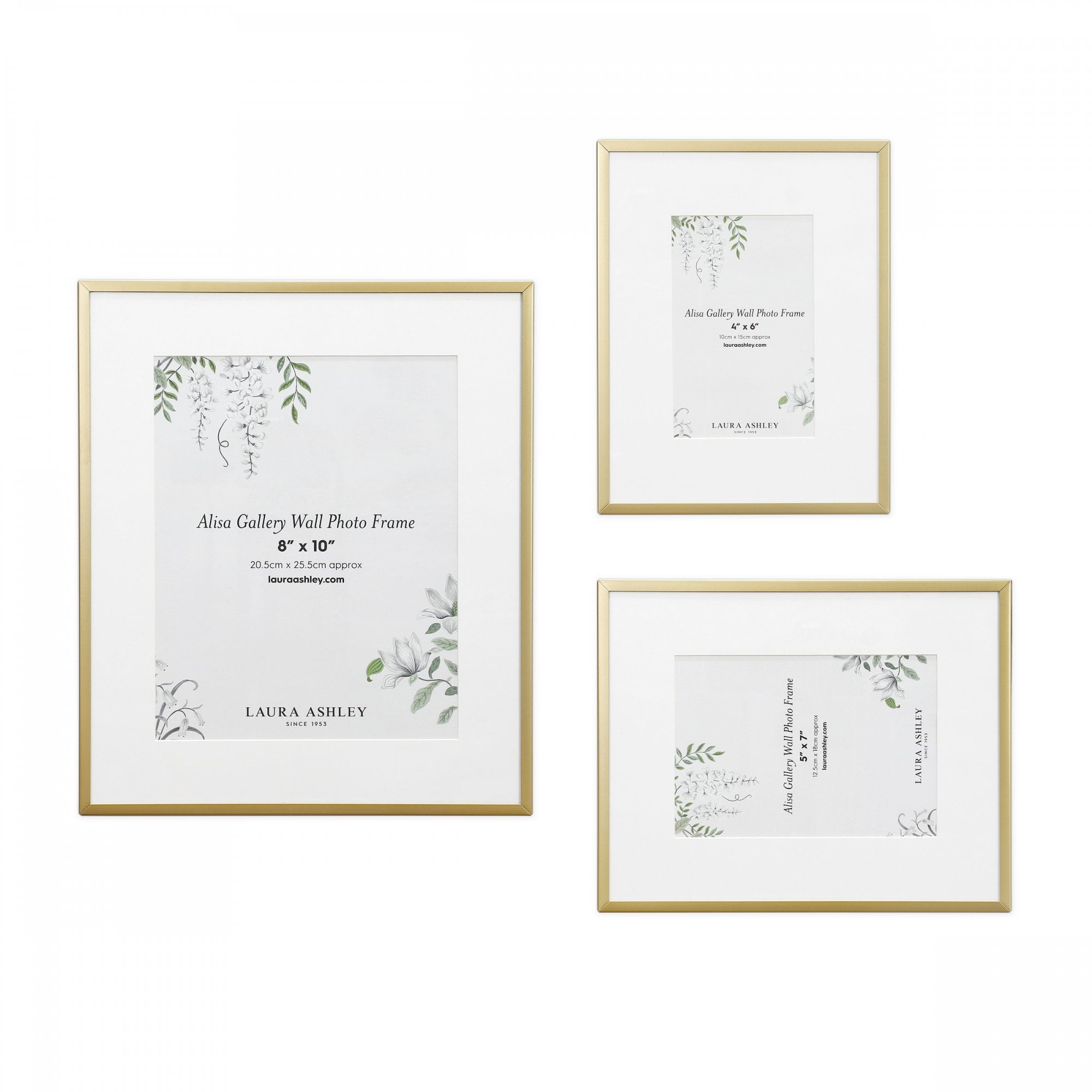 Alisa Set Of 3 Photo Frames In Polished Gold Finish LA3756481-Q