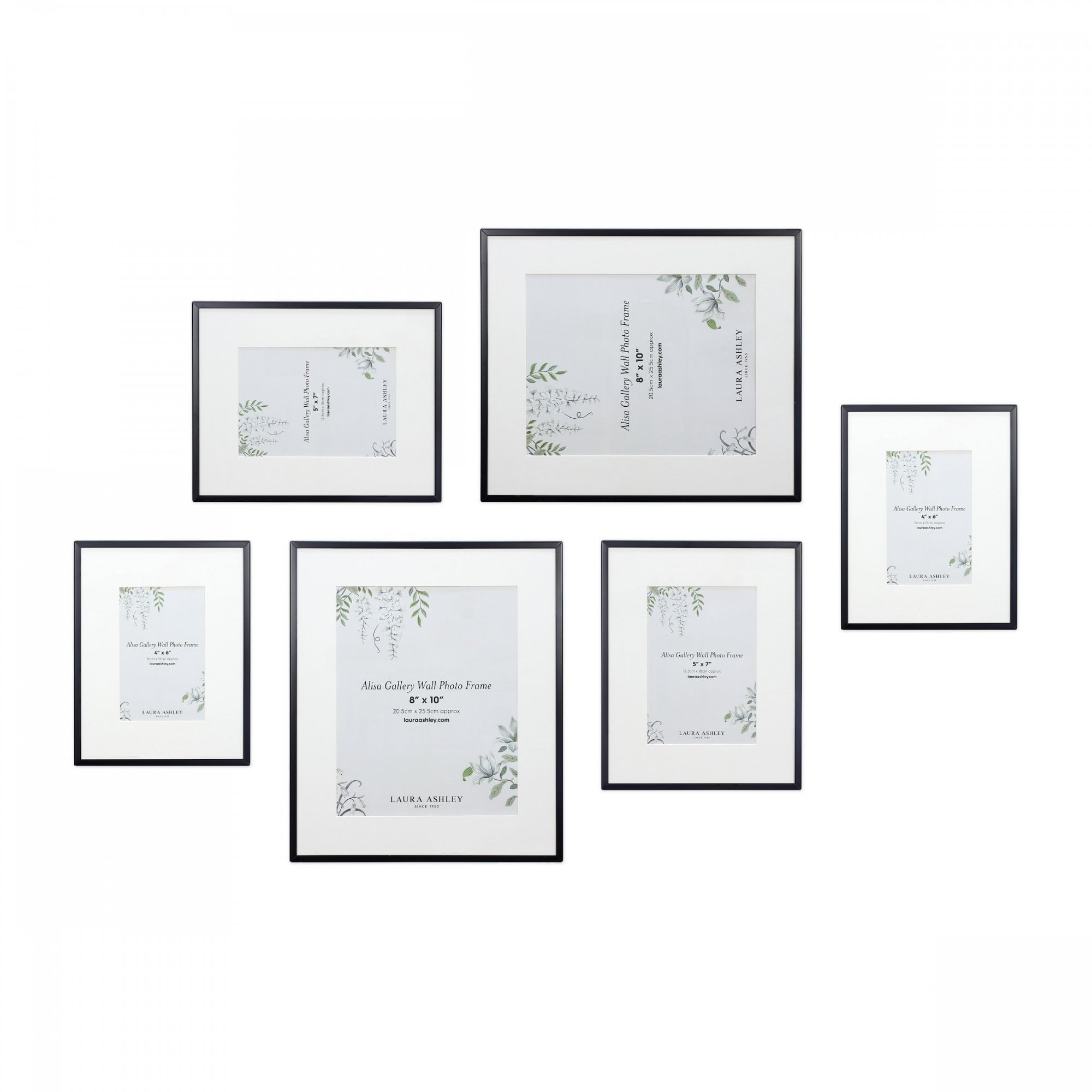 Alisa Set Of 6 Photo Frames In Matt Black Finish LA3756547-Q