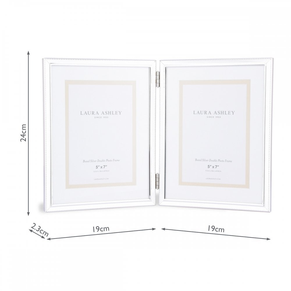Boxed Doubled Photo Frame Polished Silver 5x7 inch LA3724609-Q