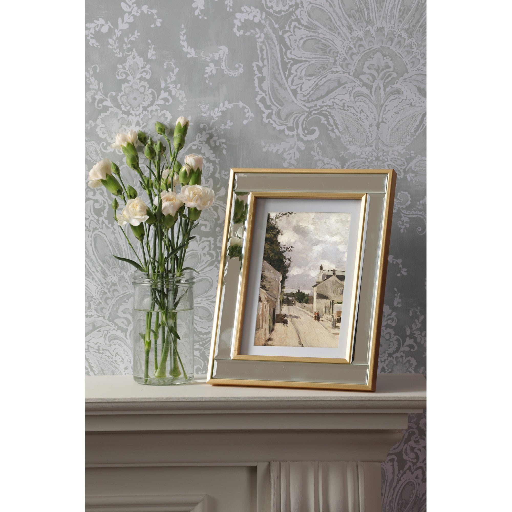 Clemence Photo Frame With Mirror Detailing And Gold Leaf Finish LA3756603-Q