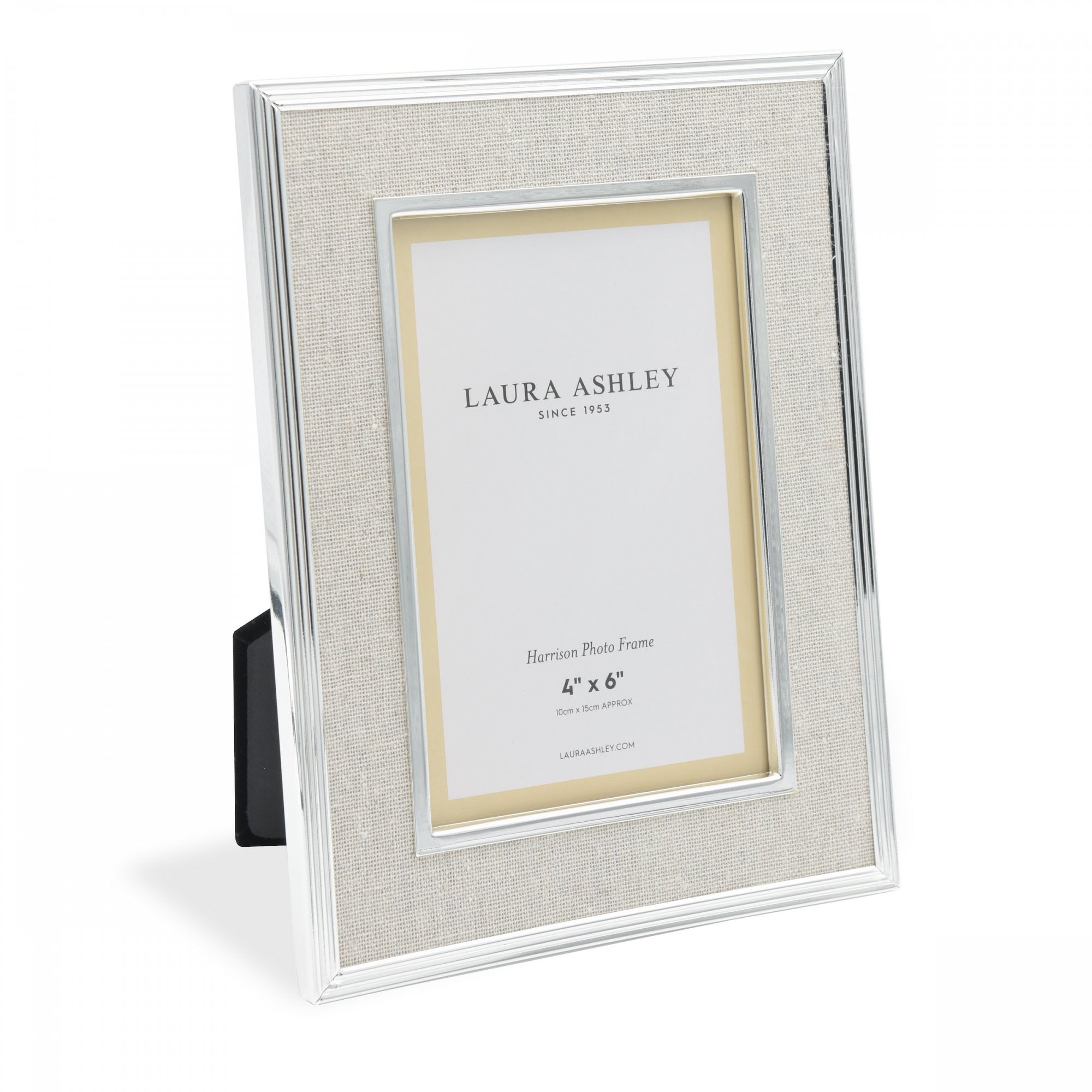 Harrison Photo Frame In Silver Finish With Natural Linen 4x6 LA3587031-Q