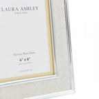 Harrison Photo Frame In Silver Finish With Natural Linen 4x6 LA3587031-Q