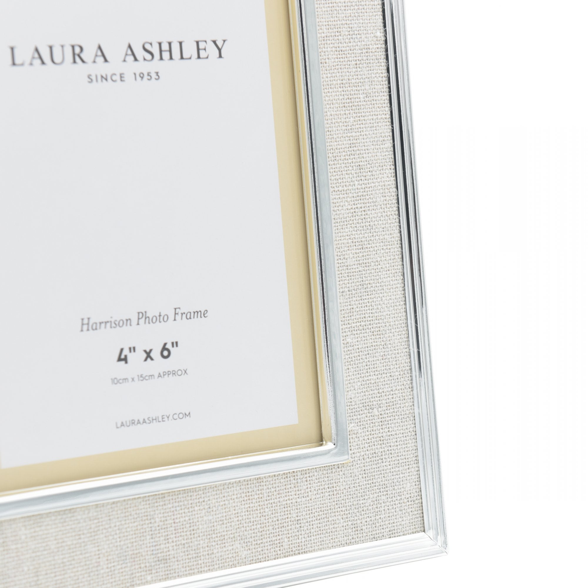 Harrison Photo Frame In Silver Finish With Natural Linen 4x6 LA3587031-Q