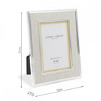 Harrison Photo Frame In Silver Finish With Natural Linen 4x6 LA3587031-Q