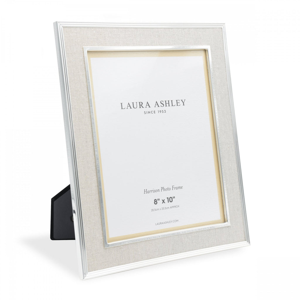 Harrison Photo Frame In Silver Finish With Natural Linen 8x10 Inch LA3649107-Q