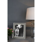Harrison Photo Frame In Silver Finish With Natural Linen 8x10 Inch LA3649107-Q