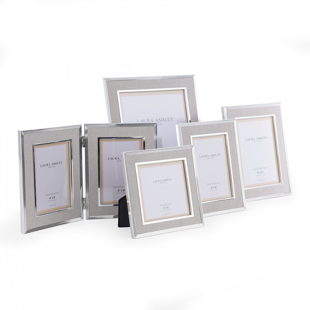 Harrison Photo Frame In Silver Finish With Natural Linen 8x10 Inch LA3649107-Q