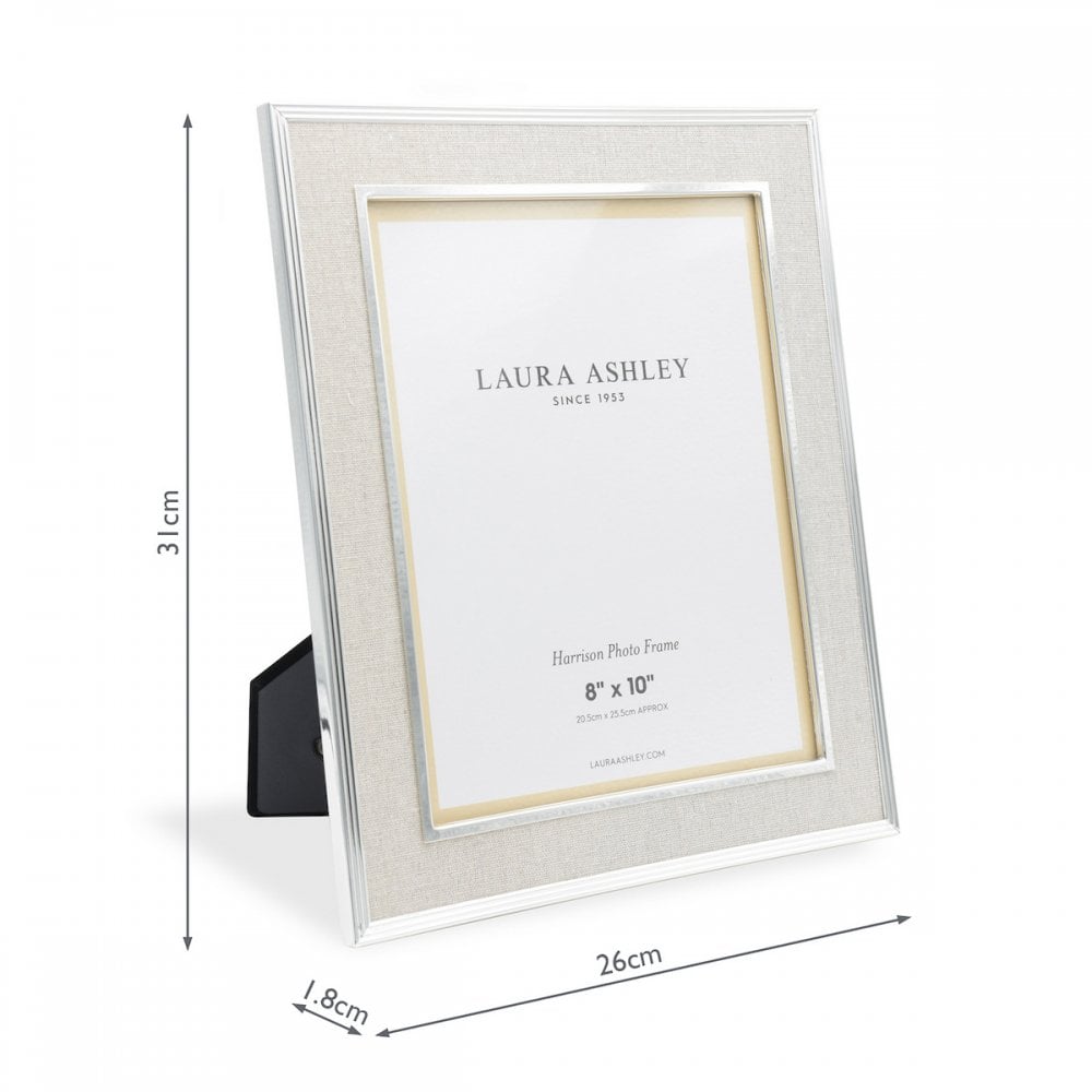 Harrison Photo Frame In Silver Finish With Natural Linen 8x10 Inch LA3649107-Q