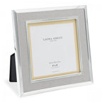 Harrison Square Photo Frame In Polished Silver With Grey Linen Detail 5x5 Inch LA3714876-Q