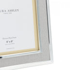 Harrison Square Photo Frame In Polished Silver With Grey Linen Detail 5x5 Inch LA3714876-Q