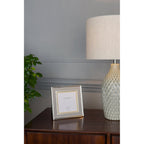 Harrison Square Photo Frame In Polished Silver With Grey Linen Detail 5x5 Inch LA3714876-Q