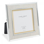 Harrison Square Photo Frame In Polished Silver With Natural Linen Detail 5x5 Inch LA3732667-Q