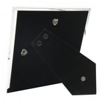 Harrison Square Photo Frame In Polished Silver With Natural Linen Detail 5x5 Inch LA3732667-Q