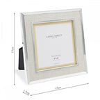 Harrison Square Photo Frame In Polished Silver With Natural Linen Detail 5x5 Inch LA3732667-Q