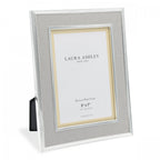 Harrison Photo Frame In Polished Silver Finish With Grey Linen Detail 5x7 Inch LA3733733-Q