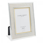 Harrison Photo Frame In Polished Nickel Finish With Natural Linen Detail 5x7 Inch LA3733734-Q