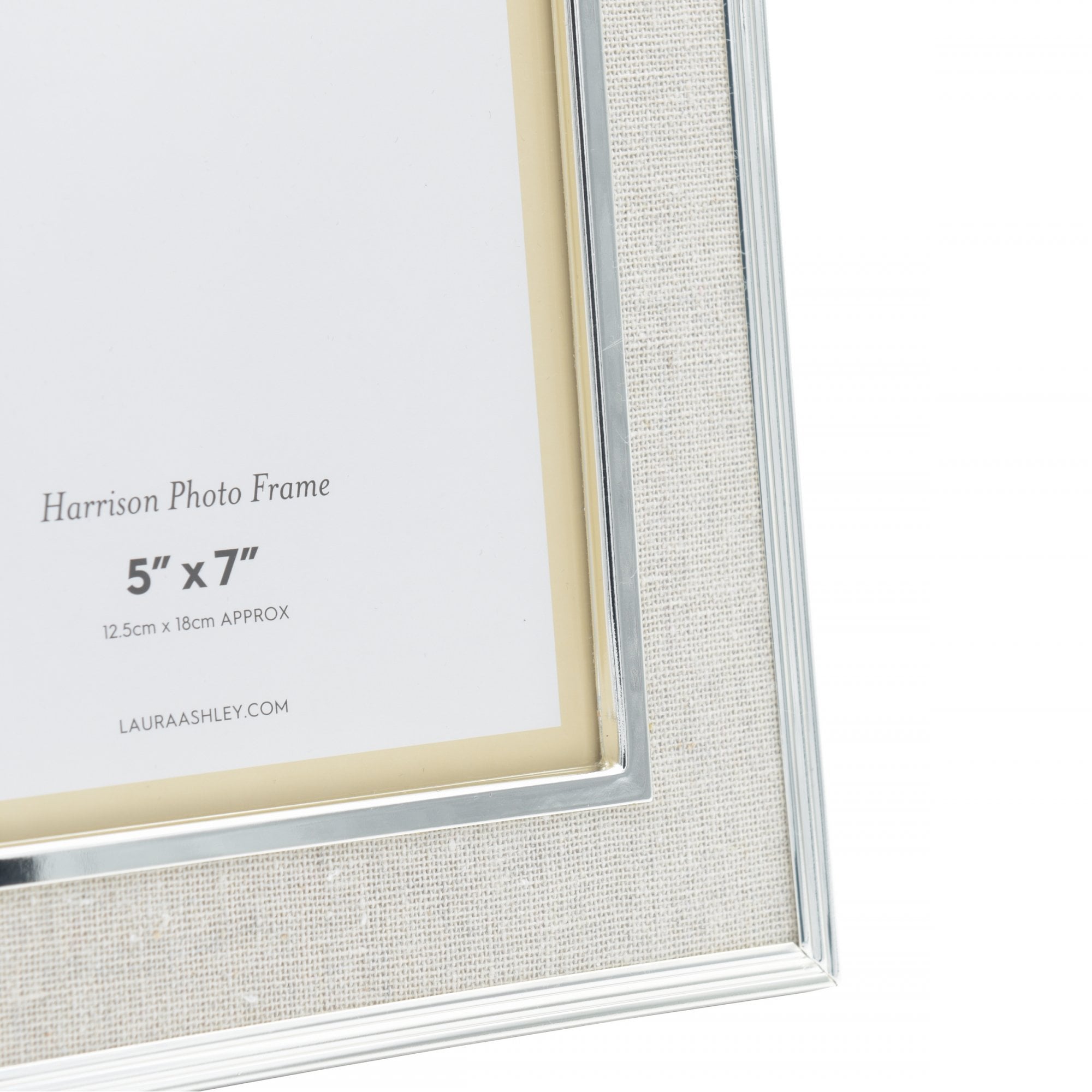 Harrison Photo Frame In Polished Nickel Finish With Natural Linen Detail 5x7 Inch LA3733734-Q