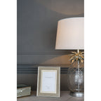 Harrison Photo Frame In Polished Nickel Finish With Natural Linen Detail 5x7 Inch LA3733734-Q