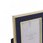 Harrison Photo Frame In Brushed Brass Finish With Blue Detailing 4x6" LA3756505-Q
