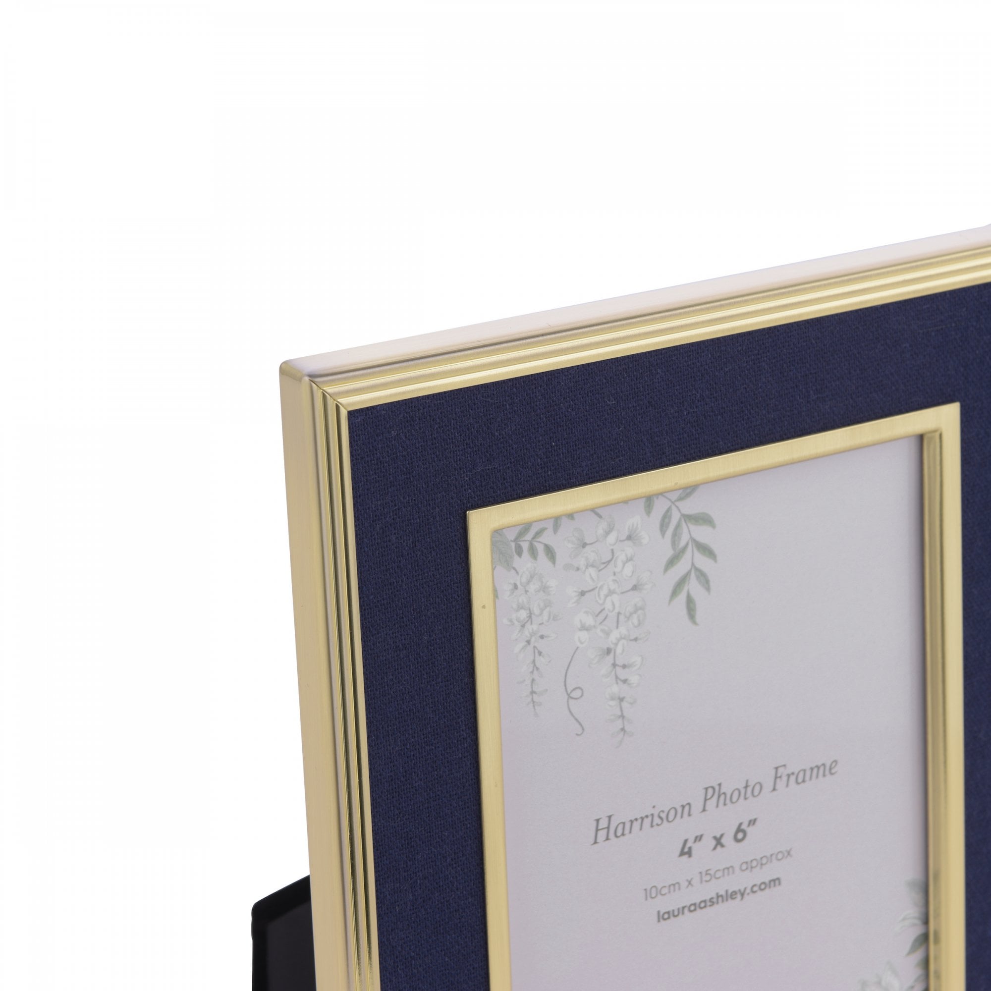 Harrison Photo Frame In Brushed Brass Finish With Blue Detailing 4x6" LA3756505-Q