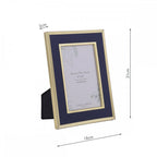 Harrison Photo Frame In Brushed Brass Finish With Blue Detailing 4x6" LA3756505-Q