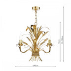 Phaedra 3 Light Ceiling Pendant Light In Gold Finish PHA0335