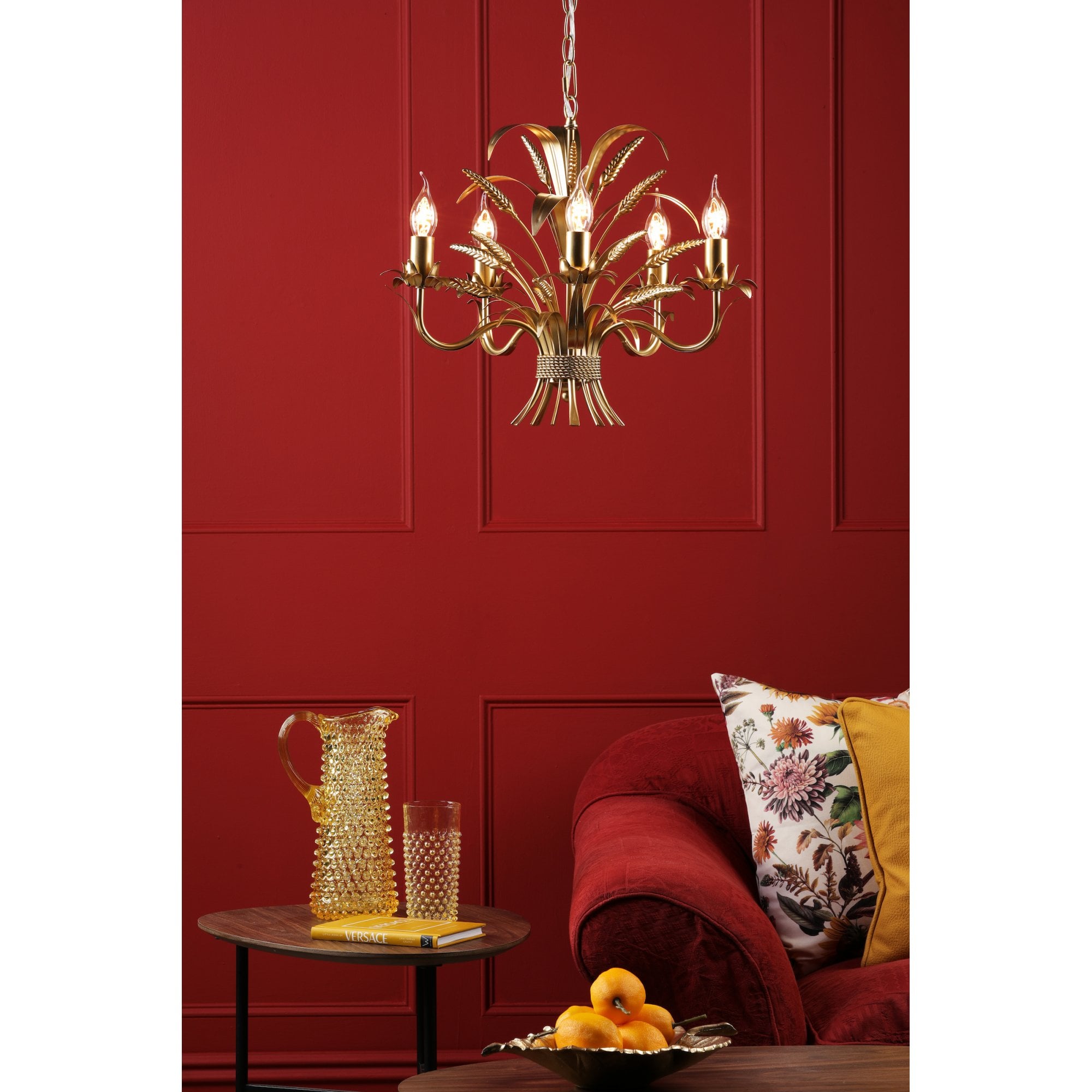 Phaedra 5 Light Ceiling Pendant Light In Gold Finish PHA0535
