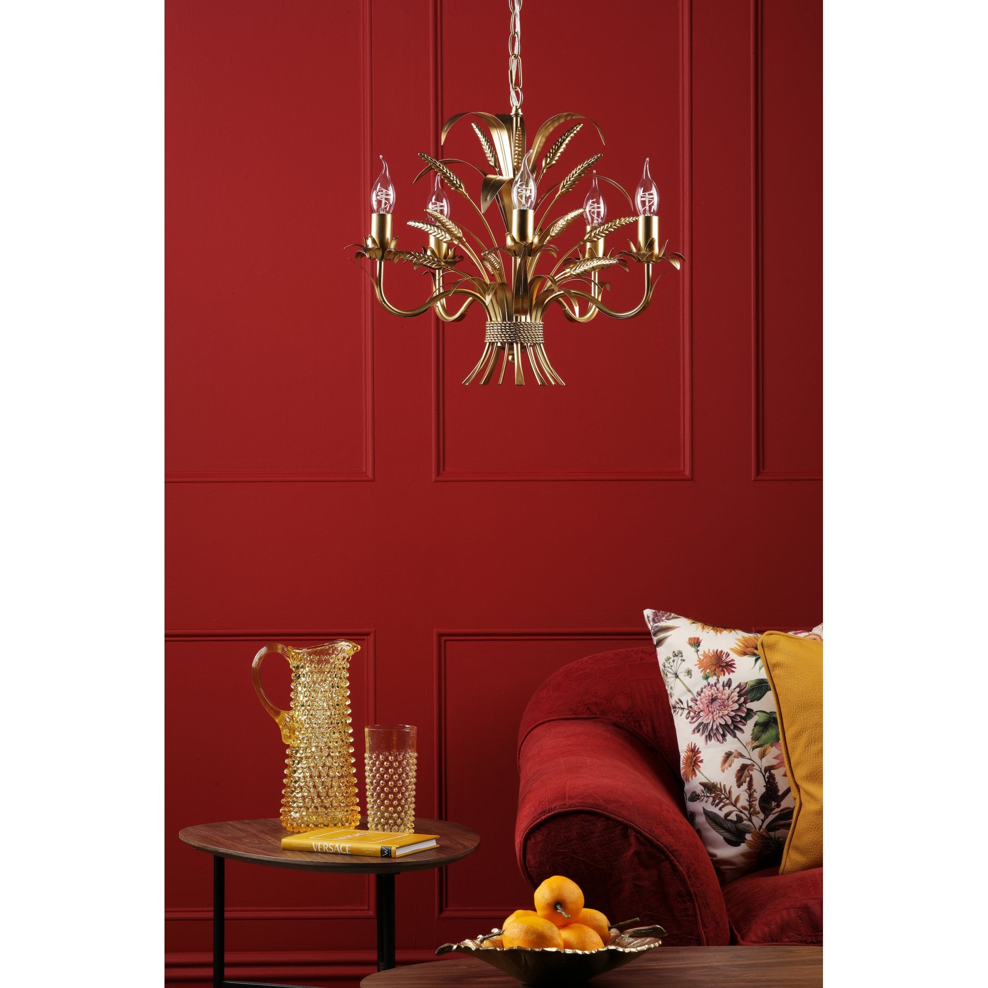 Phaedra 5 Light Ceiling Pendant Light In Gold Finish PHA0535