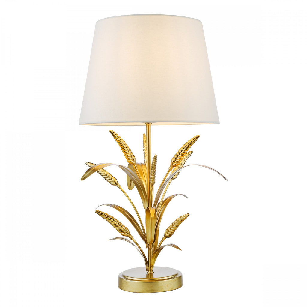 Phaedra Table Lamp In Gold Finish With Natural Linen Shade PHA4235
