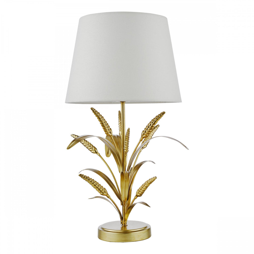Phaedra Table Lamp In Gold Finish With Natural Linen Shade PHA4235