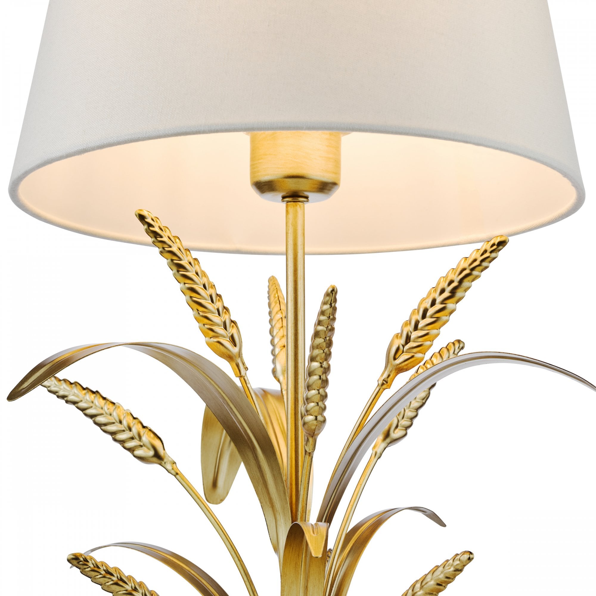 Phaedra Table Lamp In Gold Finish With Natural Linen Shade PHA4235