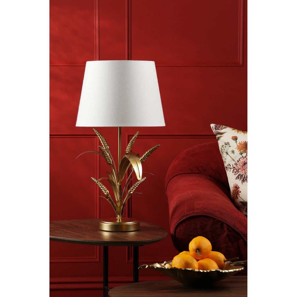 Phaedra Table Lamp In Gold Finish With Natural Linen Shade PHA4235