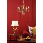 Phaedra Table Lamp In Gold Finish With Natural Linen Shade PHA4235