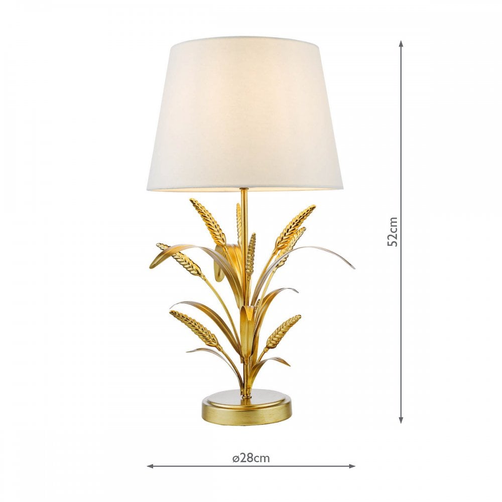 Phaedra Table Lamp In Gold Finish With Natural Linen Shade PHA4235