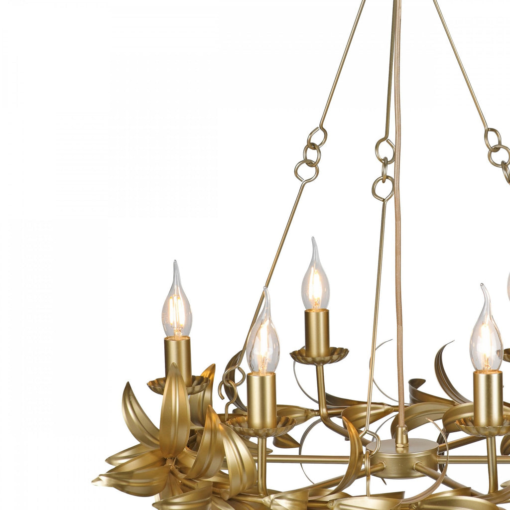 Dar Nadria 6 Light Ceiling Pendant Light In Satin Gold Finish NAD0635