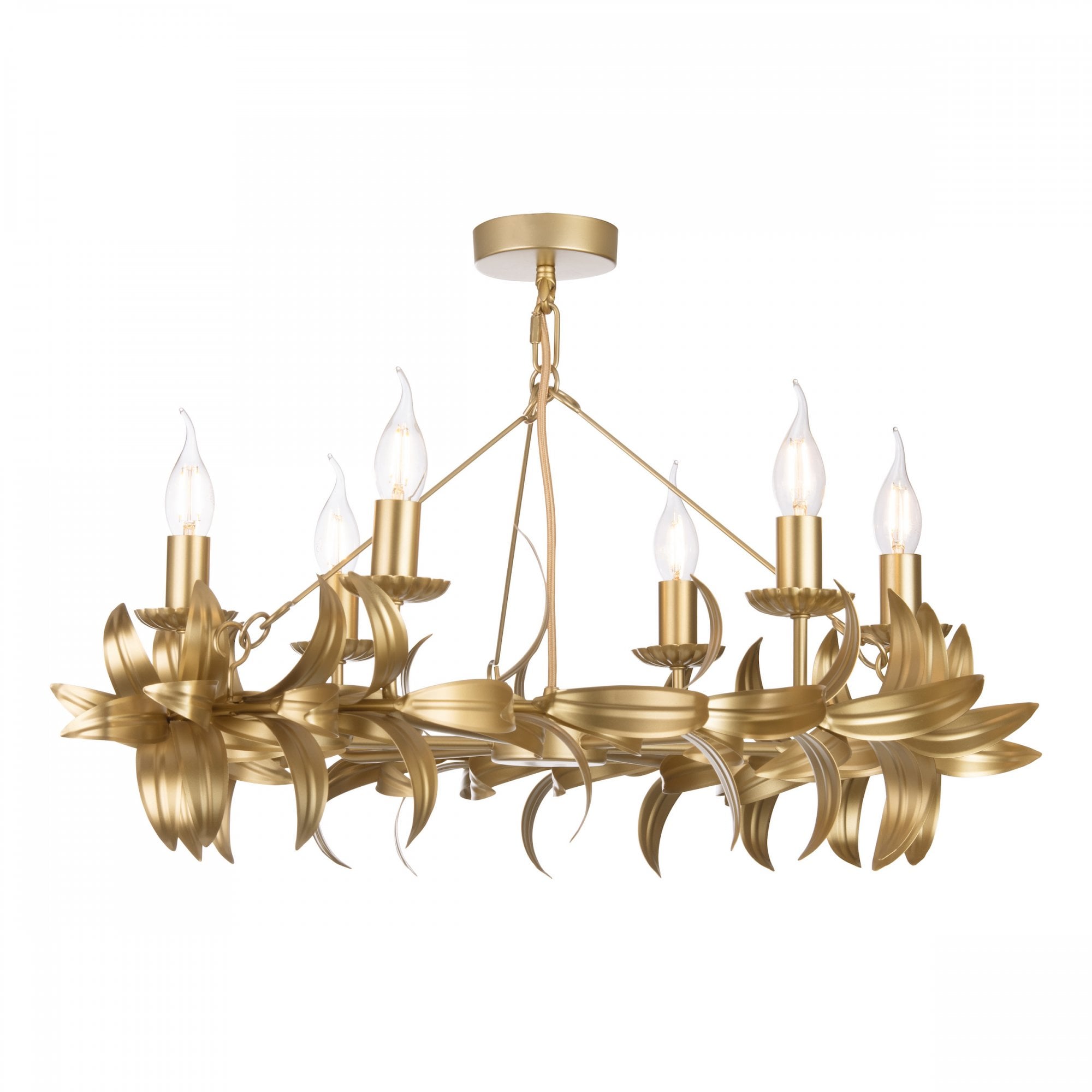 Dar Nadria 6 Light Ceiling Pendant Light In Satin Gold Finish NAD0635