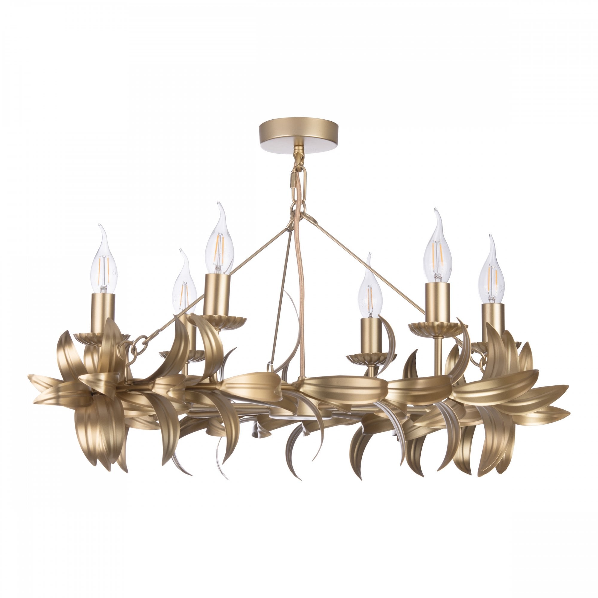 Dar Nadria 6 Light Ceiling Pendant Light In Satin Gold Finish NAD0635