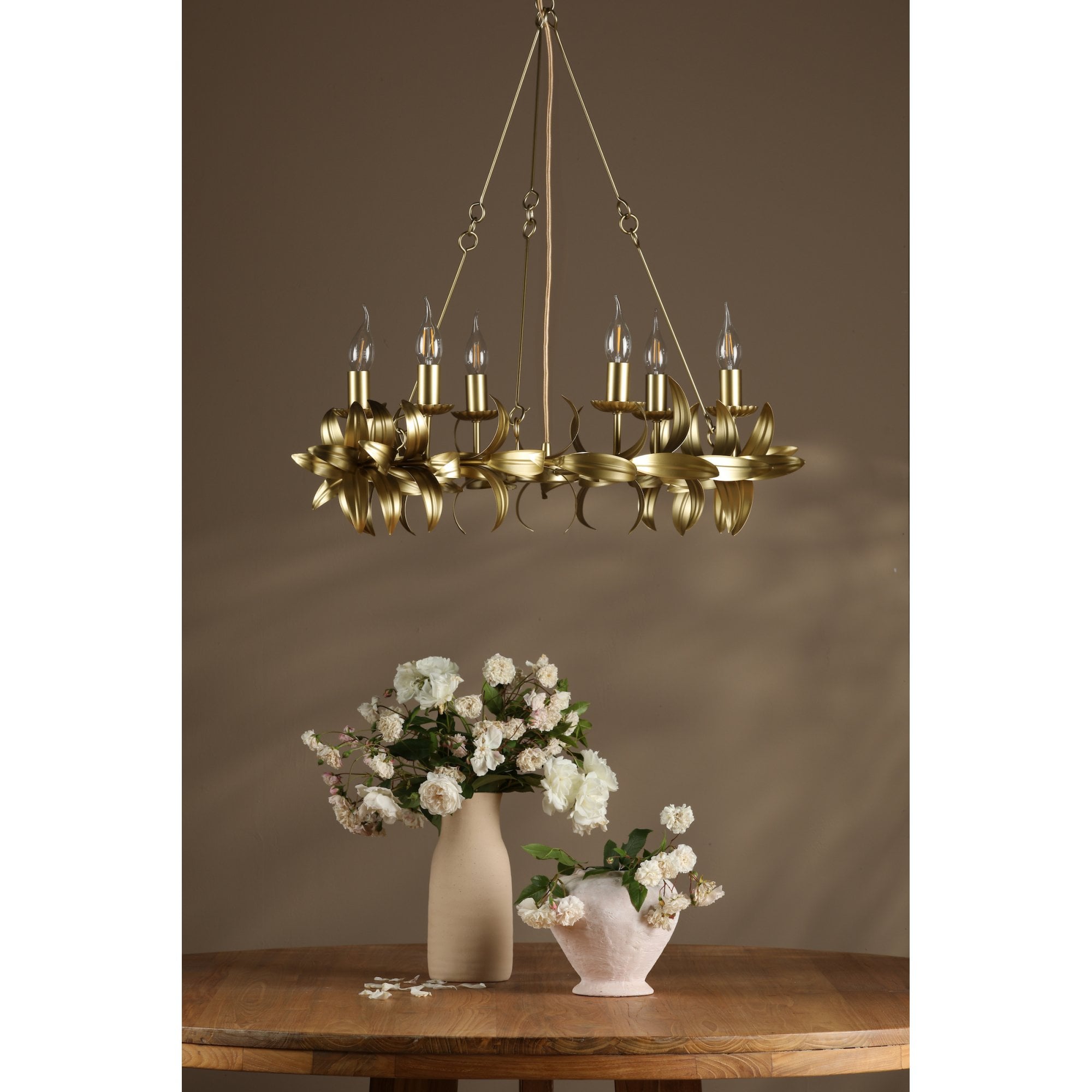 Dar Nadria 6 Light Ceiling Pendant Light In Satin Gold Finish NAD0635