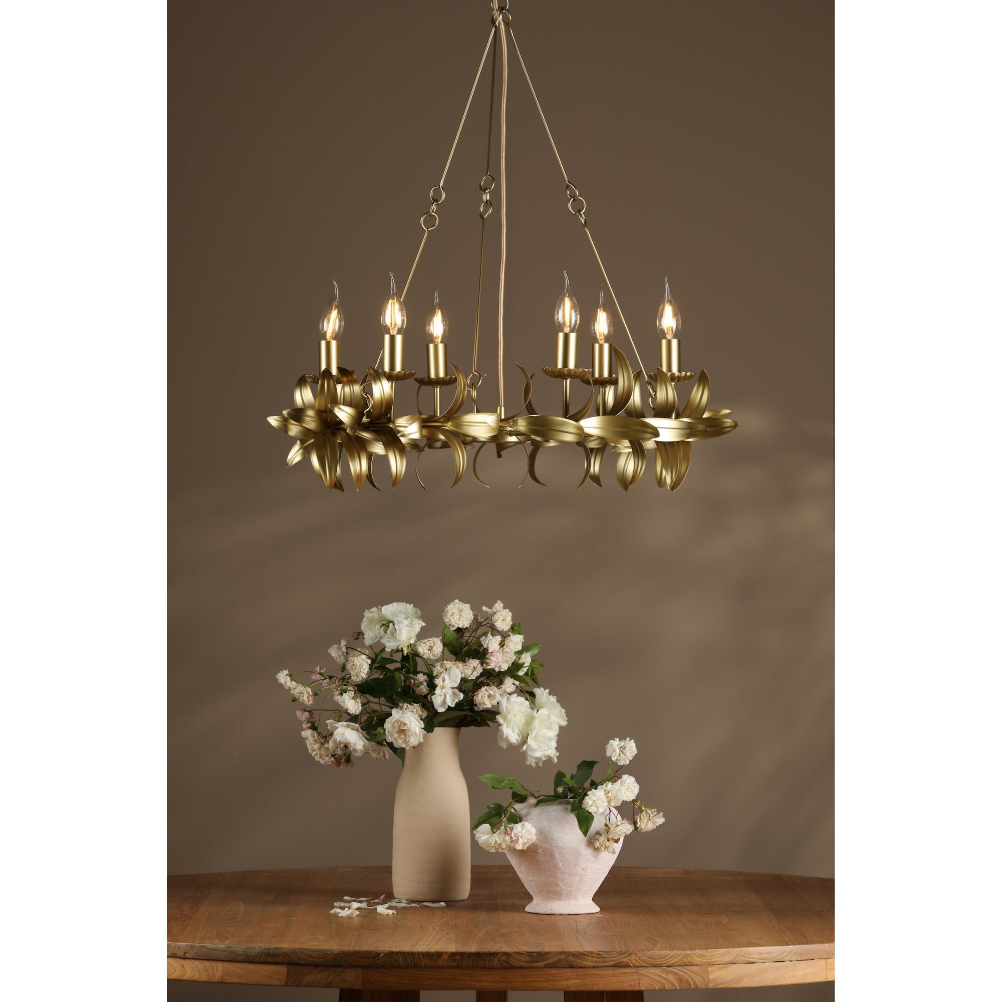 Dar Nadria 6 Light Ceiling Pendant Light In Satin Gold Finish NAD0635