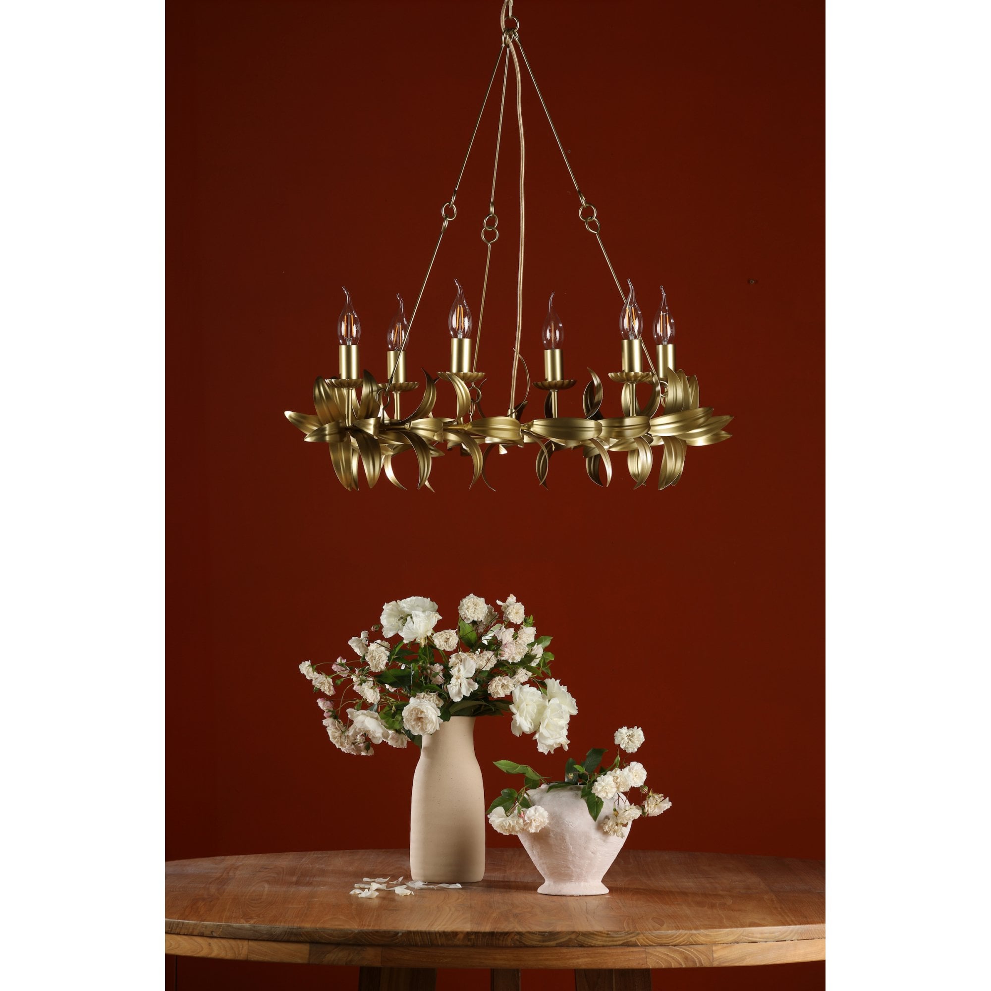 Dar Nadria 6 Light Ceiling Pendant Light In Satin Gold Finish NAD0635