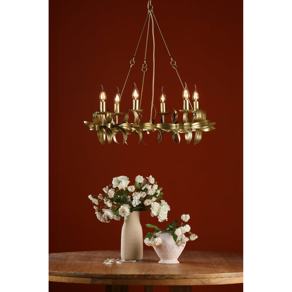 Dar Nadria 6 Light Ceiling Pendant Light In Satin Gold Finish NAD0635