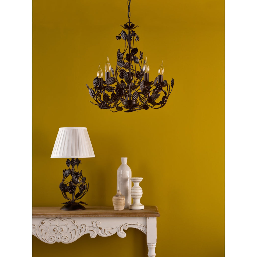 Priscilla 5 Light Ceiling Pendant Light In Matt Black And Bronze Finish PRI0554